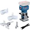 Bosch Professional 18V System Rifilatore a batteria GLF 18V-8 (incl. guida paral., adat. aspir. rifil. sup., adat. aspir. rifil. bordi, guida rullo taglio filo, pinza 8 mm, chiave, senza batt./caric.)