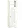 HOMCOM Mobile Porta Carta Igienica in Legno con Armadietto con Ripiano Interno Regolabile, 21x20x79 cm, Bianco | Aosom Italy