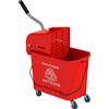 HOMCOM Carrello per Pulizie in Plastica PP da 20L con Secchio e Strizzatore, 60x27x70.5 cm, Rosso | Aosom Italy