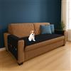 Farè - Runner Copriseduta Divano Impermeabile con Copribraccioli e Tasche Organizer - Copridivano Universale Antimacchia - Ideale per cani, gatti e bambini - Armor Nero