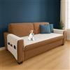 Farè - Runner Copriseduta Divano Impermeabile con Copribraccioli e Tasche Organizer - Copridivano Universale Antimacchia - Ideale per cani, gatti e bambini - Armor Bianco