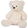 DE.CAR2 Peluche Orso Seduto Bianco Morbido 55Cm