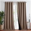 NICETOWN Extra Long Truly Blackout Drape for Hall and Villa, 100% Blackout Window Curtain Panel with Black Lined for Night Shift Worker, 52-inch Width, 108-inch Length, Cappuccino, 1 Piece