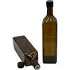 Devitre 2 bottiglie di olio da 1000 ml in vetro con beccuccio integrato in plastica ed etichette