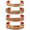 Touchstone Braccialetti in rame, regalo per uomini e donne, regolabile, 100% puro massiccio, vero magnetico, set di braccialetti fatti a mano, braccialetti tibetani intrecciati.