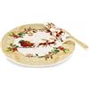 Fade Agrifoglio Piatto Torta Natalizio con Paletta D 30 Cm Multicolor