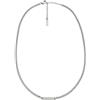 Emporio Armani Collana da uomo in acciaio inossidabile con chiusura a moschettone, Grigio freddo