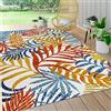 JONATHAN Y AMC100B-8 TROPICI Foglie di palma foglie interni tappeti per esterni, costieri, contemporanea, camera da letto, cucina, cortile, patio, non spargimento, crema/arancia, 240 cm X 300 cm