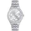 Breil, Collezione Flurry, Orologio Donna, Orologio Multifunzione in Acciaio Lucido, Lunetta con Pavé di Cristalli Bianchi, Quadrante Silver Sunray, WR 10 ATM, Cassa 36 mm