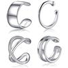 CHIC & ARTSY Ear Cuffs 925 Sterling Silver Fake Ear Cuffs Non-Piercing Ear Conch Clip su Orecchini di Cartilagine per Donne Uomini