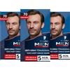 Men Perfect Schwarzkopf Men Perfect Anti-Grey Tinta Gel 70 Marrone scuro (3 x 80 ml), colore per capelli da uomo dissolve i capelli grigi, tinta anti-grigia per un risultato naturale