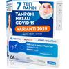 Eurocali 7x Tamponi COVID 19 - Test Nuove Varianti 2025 - Tamponi Rapidi Nasali Certificati per Uso Domestico, Risultato Rapido