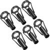 PATIKIL Pesca Asta Punte Riparazione Kit 5.5mm/6mm Tubo Dia 6pz Acciaio Inox Anello Guide per Acqua Salata Acqua Dolce Pesca Nero