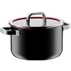 WMF FUSIONTEC 05.1734.5290 Pentola 6,4 L Rotondo Nero, Rosso - Pentole (6,4 L, Rotondo, Nero, Rosso, Acciaio, 250 °C, Vetro)