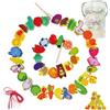 Dr. MUYA® Giochi Montessori 2 3 4 5 6 Anni, Perline Giocattolo in Legno Infilatura, Giochi Bambini 3 Anni, Gioco Bambino 2 Anni, Giocattoli Educativi, Abilità Motorie, Regalo 2-6 Ragazzi Bambini