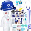 EFO SHM Valigetta Dottore Bambini, Kit Dottoressa Bambina con Vero Stetoscopio, Camice da Medico e Borsa da Medico Portatile, Regalo dai 3 Anni in Su