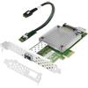Euqvos Scheda di rete Ethernet da M.2 a 10 GB porta SFP+ singola, chip Intel 82599, M.2 + M Key + SFF 8087, 100/1000/10000 Mbps, con cavo da 0,35 m, 10 Gigabit NIC per Windows/Windows Server/Linux