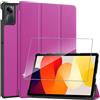 Heioloo Custodia per Redmi Pad SE Cover in Pelle PU Case, + [1 Pezzi] Vetro Temperato Pellicola Protettiva [Auto Svegliati/Sonno] [Ultra Sottile] [Supporto Funzione ] [Anti-Scratch] Viola
