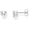 THOMAS SABO Orecchini con pietra bianca a forma di cuore in argento 925 riciclato H2306-051-14, misura unica, Argento sterling Argento, Zirconia cubica