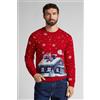Intimissimi Maglione Babbo Natale E Casa Con Luci Rosso