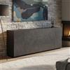Dmora - Credenza Sven, Madia da cucina a 4 ante e 3 cassetti, Buffet da soggiorno, 100% Made in Italy, cm 220x43h86, Ardesia