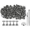 QUARKZMAN 100 Set Rivetti in Pelle 8 x 9mm Elementi Fissaggio Borchie Rivetto a Doppio Cappuccio Metallo 3Pz Montaggio Chicago per Borse Scarpe Pelle Riparazioni, Bronzeo