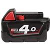 Milwaukee M18B4 - Batteria agli ioni di litio 4,0 Ah, colore: Rosso