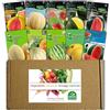 Nojaus Sėklos - Collezione di angurie e meloni: 10 varietà di semi di frutta: Sugar Baby, Crimson Sweet, Honey Dew, Cantaloupe - Semi di melone e anguria - Coltiva anguria e melone da solo