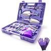 WISDOMLIFE Set Attrezzi da Giardino, 11 Pezzi Regali da Giardinaggio, Impugnatura Ergonomica, Cazzuola, Rastrello, Pale, Potatore, Cesoie, Spruzzatore, Guanti, Custodia per il Trasporto