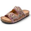 JOMIX Ciabatte Donna Estive con Perle Sandali Moda a Fibbia Ragazze Eleganti Gioielli Perline Strass Comodi da Spiaggia Mare Piscina SD9181-3 Blu, 36