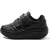 JOMIX Scarpe Basculanti Donna con Strappo Scarpe Dimagranti Ortopediche per Camminata e Passeggio Comode e Antiscivolo per Anziani e Lavoro Sneakers Sportive da Ginnastica Firness SD2656 Nero 37