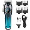 Redrentik Trimmer elettrico per capelli, motore ad alta potenza, display digitale intelligente LED, ricarica rapida USB, durata di 150 minuti, kit di taglio dei capelli senza fili (blu)