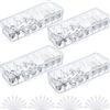 Tatuo 4 scatole organizer per cavi con fascette metalliche, scatola portaoggetti in plastica con coperchio, organizer per elettronica per casa, ufficio, scrivania e accessori (trasparente)