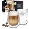 Moritz & Moritz Barista 2 bicchieri da caffè a doppia parete da 300 ml - Bicchieri a doppia parete per caffè, tè o dessert, lavabili in lavastoviglie