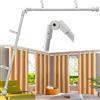 Wefaith Asta per tenda angolare per finestra, asta per tende a L da 2,5 cm, regolabile da 91,4 a 345,4 cm, con connettore a 180°, asta angolare fai da te per finestre a golfo, finestre angolari e docce curve,