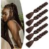 Dcbaboo Extension Capelli per Treccine Africane Marrone Cioccolato, Extension Treccine Africane 5PCS 500g 60cm Treccia Capelli Finti Sintetici Afro Trecce Ombre Jumbo Braiding Hair Extension Braids