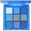TPTGIAR Palette di ombretti in 9 colori, palette di ombretti blu, a lunga durata e impermeabile, paletta per ombretti naturali, palette per ombretti glitterati, per uso quotidiano