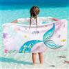 WERNNSAI Telo Mare per Bambini Sirena - 76 x 150 cm Asciugamani in Microfibra Senza Sabbia Telo Piscina per Bambini Telo Doccia Morbido Assorbente ad Asciugatura Rapida