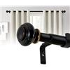 BellaHills 2 Pezzi Bastone Tenda Estensibile, 25mm Bastone per Tenda 76-230cm, Telescopico con Terminali Decorativi e Supporti Staffe Regolabili per Camera da Letto, Soggiorno, Nero