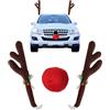 Kit Decorativo Natalizio per Auto con Corna di Renna e Naso, Decorazioni Nataliz