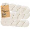 HANSA-FARM 100% lana di baby alpaca, spessa 300 g (6 gomitoli da 50 g), non provoca prurito, morbido filato alpaca per lavoro a maglia e uncinetto, in 6 titoli, alpaca, NFA01HK White Hank, Bulky - 50m per 50g