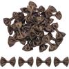 QUARKZMAN 30Pz Fiocchetti Marrone Scuro 3.8x2.5cm Fiocchi Nastro Raso per Creazioni Regalo Fiocco Piccoli per Decorazioni all'Ingrosso Mini Fiocchetti Natalizi