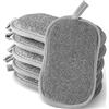 Awinker 6 Spugne Riutilizzabili Lavabili in Microfibra per Stoviglie da Cucina Piastre Padelle Bagno Lavabili in Lavatrice Alternativa alla Spugna Usa e Getta (6 Grigio)