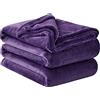 Aisbo Plaid Coperta Pile Matrimoniale - Coperta Calda Invernale per Divano e Grande Letto Matrimoniale 220x240 cm Pile di Flanella Morbida Viola, Fleece Blanket for Sofa and Couch