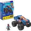 Mega Brands MEGA Hot Wheels - Race Ace Monster Truck Scontra e Schianta, veicolo da costruire con cofano rimovibile, con ruote giganti 1 personaggi pilota snodato incluso, giocattolo per bambini, 5+ anni, HMM49