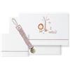 Interbaby Set 3 pezzi - Lenzuolo lettini con portaciuccio in mussola Leone palma bianco chiaro