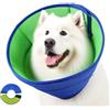 Qixuer Collare Elisabettiano Cane, Rete Respiratoria Collare Cane, Protezione Contro Perdite Animale Domestico Collare (L, Verde e Blu)