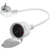 LANMINGLEL Cavo di prolunga Schuko corto, bianco, cavo di prolunga Schuko AC, 3 x 1,5 mm², 16 A, 250 V, IP44, per casa, ufficio, esterno (bianco 90 gradi, 0,3)