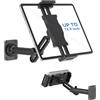 KDD supporto Tablet Muro con Braccio Estensibile Regolabile, Supporto Parete per iPad Ruotabile a 360° con Base in Metallo, Compatibile con Telefoni da 4,7-13, iPad Pro Air Mini, Galaxy