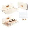gexuamz Mensole Adesive Bagno, 2 Pezzi Mensola da Muro Senza Foratura Pieghevole, Mensolina con 2 Adesivi Trasparenti, Shelf per Soggiorno Camera da Letto Cucina ufficio, Bianche, 17,8 * 10,8 * 7cm